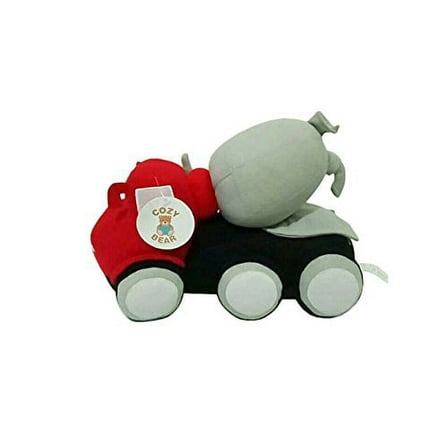 Cozy Bear Soft Plush Cement Mixer Truck Stuffed Construction Toy