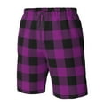 thumbnail image 4 of Pofeuu Purple Black Plaid Prin Men's Swim Trunks Quick Dry Bathing Suit Swimming Board Shorts Mesh Lining Beach Swimwear-3X-Large, 4 of 6