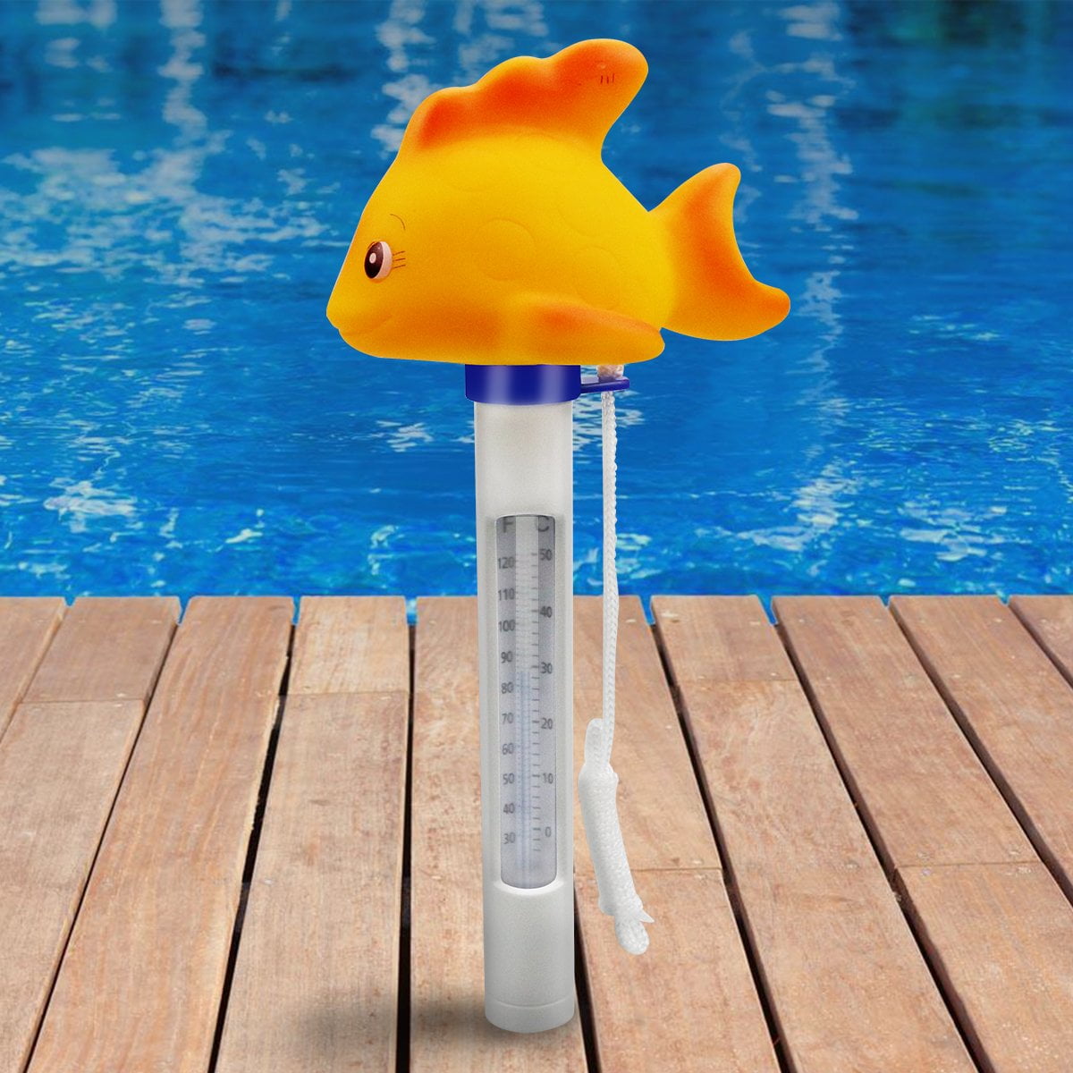 Baby Pool Thermometer Floating Swimming Pool Thermometer Spas Hot Tubs Aquariums for Outdoor & Indoor Swimming Pools Shatter Resistant Pond Water Thermometer with String