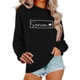 thumbnail image 2 of Sweatshirts for Fall & Winter Women's Long-Sleeved Round Neck Pullover Casual Printed Loose Sweatshirt Black Xxl, 2 of 6