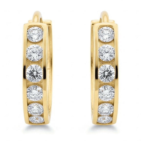 Vinali 14K Yellow Gold Gold CZ Huggie Earrings