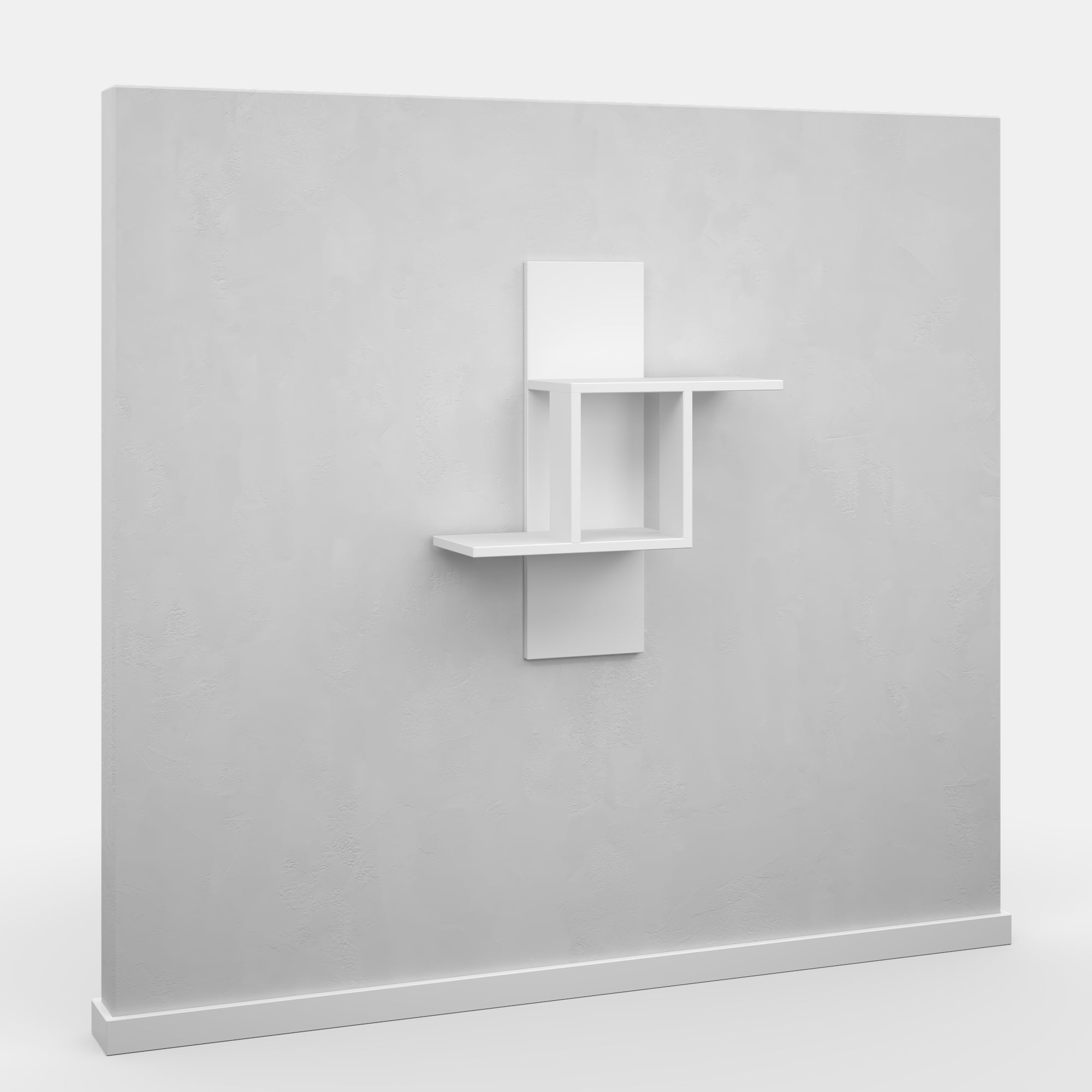 Ada Home Decor Furniture 25.2" 2 Tier White Waverley Modern Wall Shelf