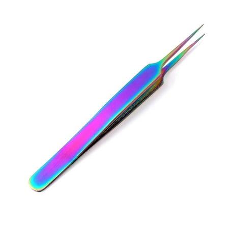 OdontoMed2011® Stainless Steel Multi Rainbow Color 3d Eyelash Extension Tweezers A Type Straight Jewelry-making, Laboratory