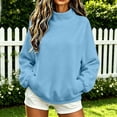 thumbnail image 2 of BUIGTTKLOP Mock Neck Sweatshirt Women 2026 Fall Fashion Oversized Turtleneck Pullover Long Sleeve Casual Sweatshirts with Thumb Hole, 2 of 8