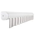 thumbnail image 7 of Awntech 16' x 10' Full Cassette Manual Patio Retractable Awning, Gray/White Stripe, 7 of 7