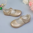thumbnail image 5 of Quealent Toddler Flower Girl Dress Shoes - Baby Girl Ballet Mary Jane Flats for Party School Wedding Gold for Size 12.5, 5 of 6