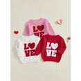 thumbnail image 3 of BemeyourBBs Toddler Baby Boys Girls Valentines Day Sweater Outfit Fall Winter Spring Clothes Long Sleeve Crew Neck Knit Pullover Tops, 3 of 9