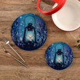 thumbnail image 2 of FREEAMG 2 Pcs Cotton Magical Lantern Glowworm Woven Pot Holder Trivets Set,Round Coasters Placemat for Cooking Baking Hot Dish Pan Pot Bowl Teapot(7&9 Inches), 2 of 6