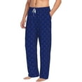 thumbnail image 2 of Sigee Navy Blue Print Men's Pajama Pants - Soft Lounge Sleep Bottoms with Elastic Waistband and Pockets-Small, 2 of 9