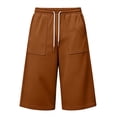 thumbnail image 5 of Men's Capri Pant Baggy Below Knee Summer Casual Wide Leg Loose Drawstring 3/4 Pant with Big Pockets, 5 of 5