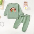 thumbnail image 2 of HCNTES Toddler Clothes for Baby Girls Cute Strawberry Long Sleeve Sweatshirt Pants Girls Warm Fall Winter Outfits Set(Green,2-3 Years), 2 of 9