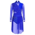 thumbnail image 1 of CHICTRY Robe de Danse Lyrique pour Femme, Froncée, Dos Nu, Robes de Patinage Artistique, Robe de Danse Moderne, Bleu Royal, G, 1 of 7