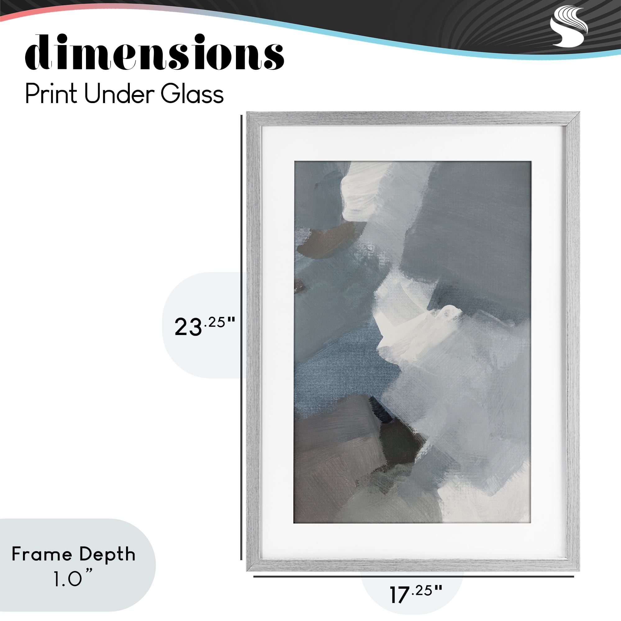 Stupell Industries Stormy Grey Abstract Gray Framed Print Under Glass, design by Lanie Loreth