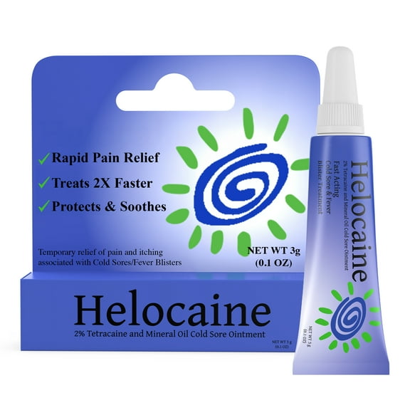 Helocaine Cold Sore & Fever Blister Ointment, 2% Tetracaine, 3g