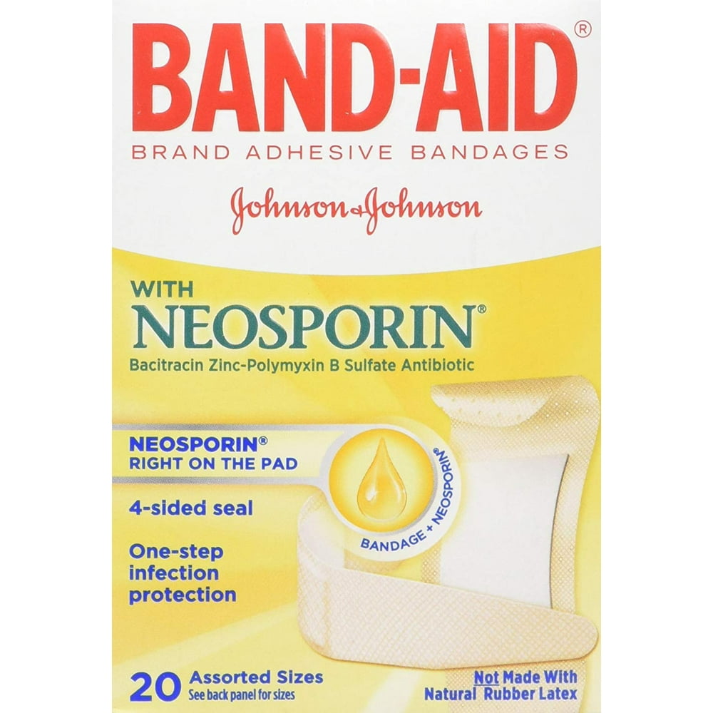 BANDAID With Neosporin Bandages Assorted Sizes 20 Each (Pack of 3