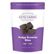 Keto Farms Fudge Brownie Bites, Vegan, Chocolate, Gluten-Free, Low Carb Snack, Keto-Friendly Foods, Health Sweet Snacks - 6 Pieces per Pack