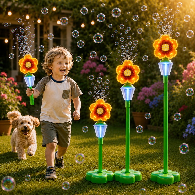 JoyStone Sunflower Bubble Machine, Adjustable 2-in-1 photo 5
