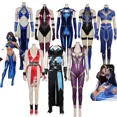 thumbnail image 2 of Disfraz de cosplay de Mileena Katana Kitana de Mortal Combat, mono sexy con máscara para mujeres adultas y niñas, ropa de fiesta de Halloween, juego de rol, 2 of 5