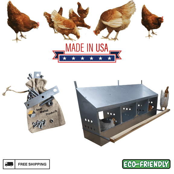4 Hole Galvanized Steel Chicken Nesting Box-0300109 Best Metal Products (BMP)