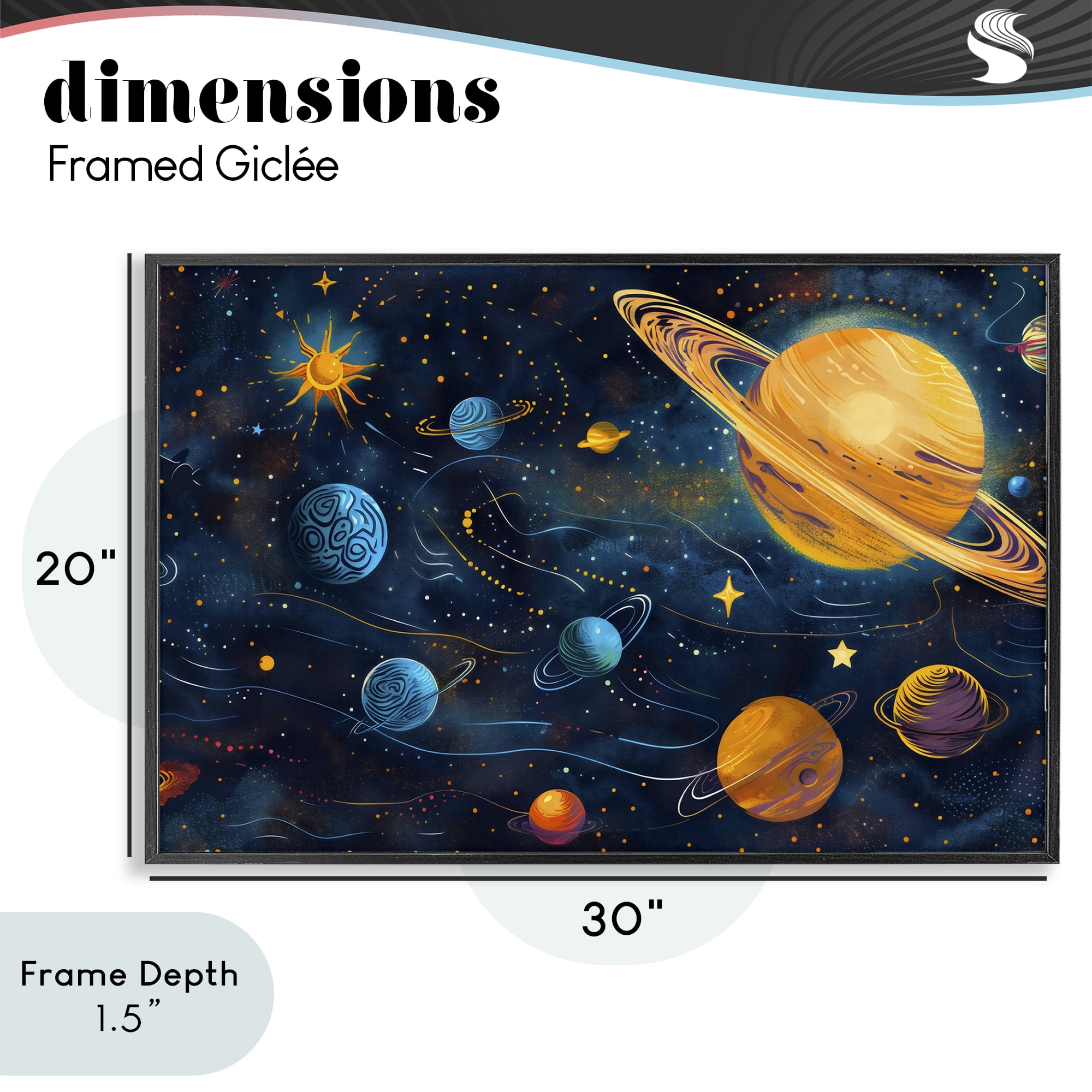 Stupell Industries Two Suns Galaxy Scene Black Framed Giclee Art, design by Creative Studio