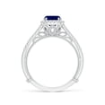 thumbnail image 5 of ANGARA Natural 1 Ct. Blue Sapphire with Diamond Vintage Inspired Ring in 14K White Gold for Women (Ring Size: 3), 5 of 10