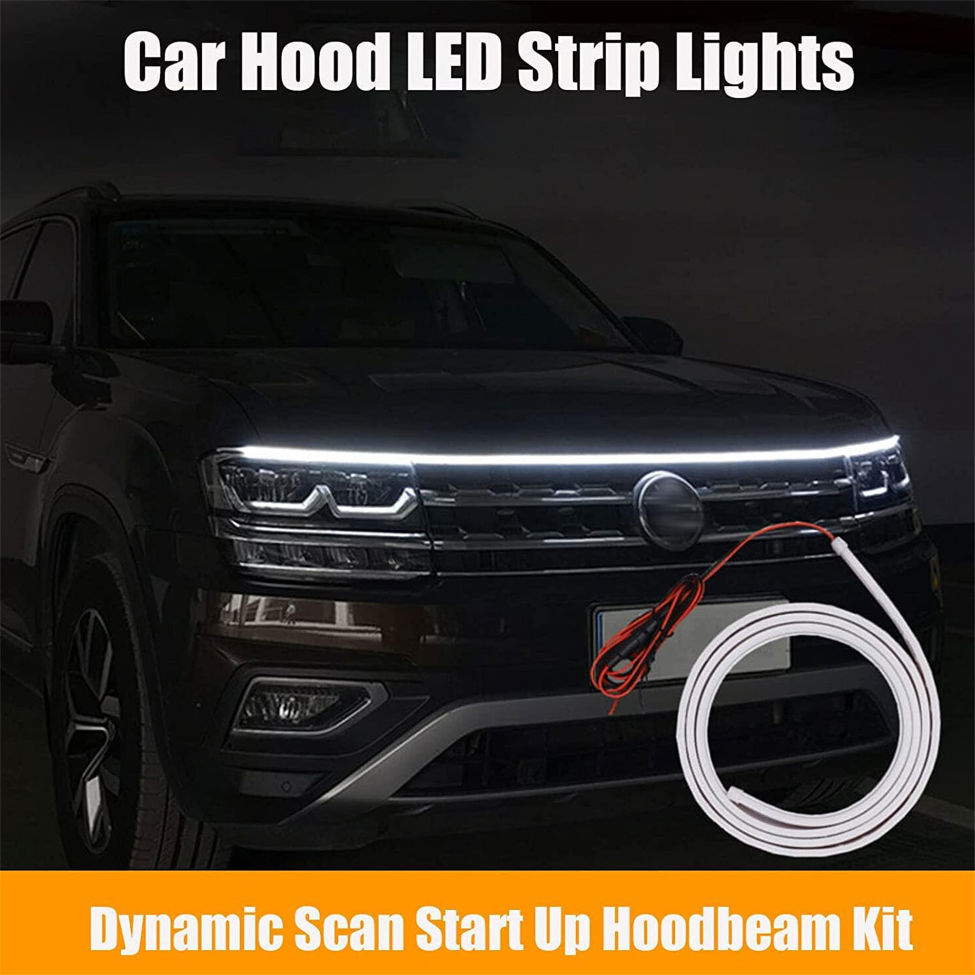 180cm Dynamic Scan Start Up Hoodbeam Kit Flexible Dynamic Car Hood Led  Strip NEW 