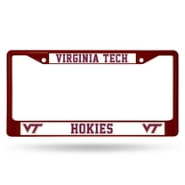 Virginia-Tech-Hokie's Chrome Metal (Maroon Painted) License Plate Frame