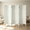 94.5inch Wide 6 Panel White, variant on 8 Panel Folding Room Divider, 67" Tall White Wood Louvered Privacy Screen, 126" Wide Freestanding Decorative Partition Wall for Bedroom, Living Room, Home Office & Apartment