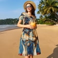 thumbnail image 4 of Lsque Patriotic Bulldog Welcome Print Women's Casual Dress T-Shirt Summer Short Sleeve Scoop Neck Swing Dresses, 4 of 6