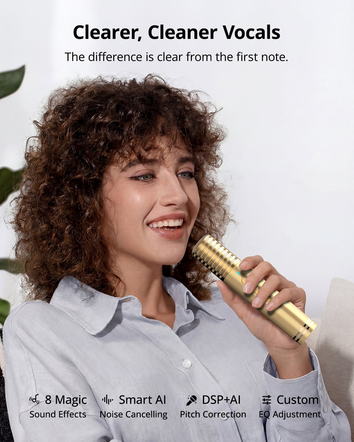 Ikarao Karaoke Machine, 140W Portable System with Lyrics Screen, 2 Wireless Mics, Autotune & EQ, TV Connect, Perfect for Home, Party, Travel