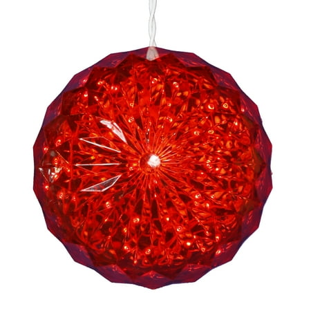 Vickerman 30 Light X 6 Led Red Crystal Ball Outdoor Com