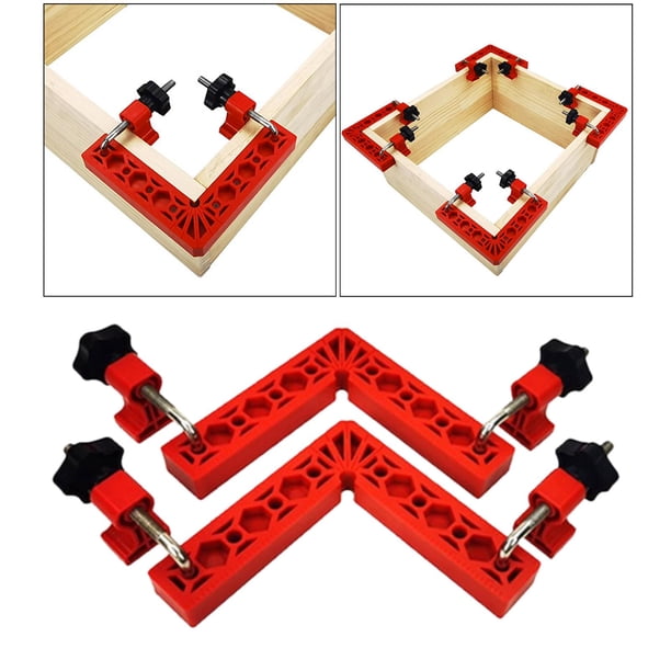 2 abrazaderas de ángulo de plástico para escuadras de posicionamiento, abrazadera de esquina de para marcos de fotos, cajas, armarios rojo Macarena Abrazaderas de ángulo recto