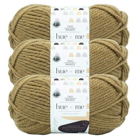 UPC: 0842093131090 | Lion Brand Yarn Two of Wands Hue + Me Toast Wool Blend Acrylic  Wool Brown Yarn 3 Pack