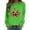 Green, variant on GYUJNB Womens Rhinestone Pumpkin Crewneck Sweatshirt Soft Stretchy Fabric Sparkling Sequin Detail Ribbed Cuffs And Hem All Over Themed Print,S