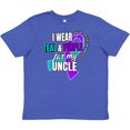 thumbnail image 3 of Inktastic Suicide Prevention I Wear Teal and Purple For My Uncle Youth T-Shirt, 3 of 5