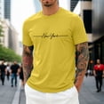 thumbnail image 2 of Graphic City Skyline Letter Print Short Sleeve Crewneck Tee Casual Summer Outfits Daily Wear Men T Shirts Comfy Tee Tshirts for Boys, 2 of 4