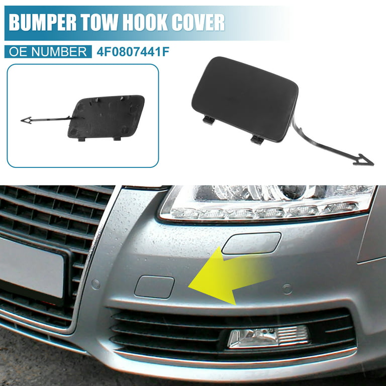 Car Front Bumper Tow Hook Cover 4F0807441F for Audi A6 2009 2010 Tow Hook  Eye Lid Trailer Cap Black 