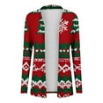 thumbnail image 4 of Hueook Coats for Women Ladies' Casual Long-sleeved Christmas-print Cardigan Top Red 3X, 4 of 4