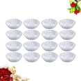 thumbnail image 2 of EeaseMX 50 moldes de aluminio para tartaletas de huevo, antiadherentes, con forma de flor, reutilizables, para magdalenas y muffins (plateados), 2 of 7