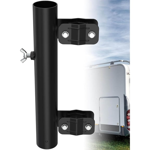 RV Ladder Mounted Flagpole Holder, Heavy Duty RV Flag Holder, RV Ladder Flag Pole Mount, Compatible with 1" RV Ladders