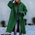 thumbnail image 2 of Lovskoo Womens Winter Coats Single Breasted Pea Coat Fall Straight Cardigan Button Pocket Coat Trench Coat Overcoat Olive Green, 2 of 7
