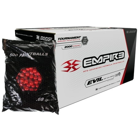 Evil Paintball Jerseys - Empire ULTRA EVIL 2000 Paintballs - Red Metalic Shell - ULTRA EVIL YELLOW FILL