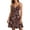01 Brown, variant on Women's Spaghetti Strap Summer Floral Vacation Dress, Boho V Neck Sleeveless Swing Wedding Guest Beach Dresses