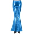 thumbnail image 4 of AUNVITO Women's Shiny Flared Pants Glossy Fashionable and Stylish Style, 4 of 7