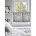 thumbnail image 4 of Half Window Curtain 36 Inches Long, Gray Grey Forest Window Treatment Curtain Drapes, Grey Modern Art Oil Painting Small Tier Curtains for Bathroom Over Sink, 27.5"x36", 2 Panels, 4 of 7