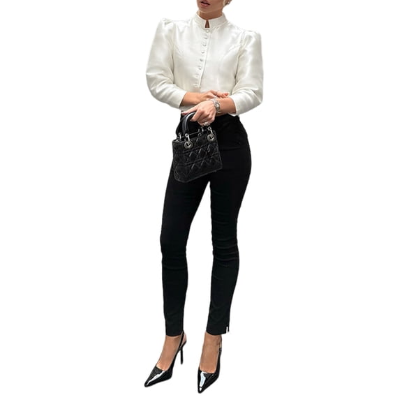 Women'S Elegant Solid Single Breasted High Street Jacket for Party and Chic Outwear Apricot S