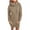 Khaki, variant on cfhntfmh Sweater Dresses for Women Knit High Neck Long Sleeve Pullover Tops Dress Winter Warm Comfy Mini Dress with Pockets
