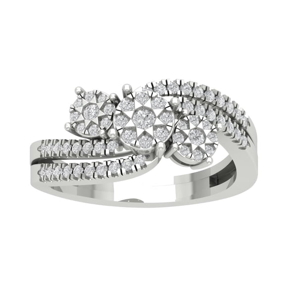Araiya 14K White Gold Diamond Bypass Ring (5/8 cttw, I-J Color, I2-I3 Clarity), Size 7