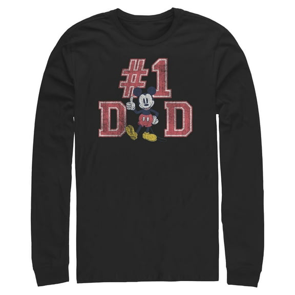 Mens Mickey & Friends Father's Day Mousey #1 Dad Long Sleeve Shirt