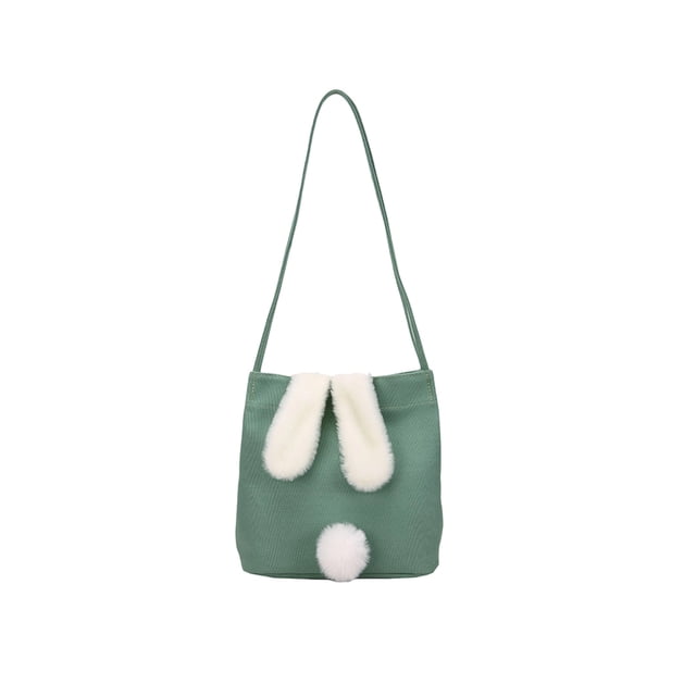 Sac Fourre-Tout Lapin de Pâques Petit Sac Cadeau pour Femmes Hommes Rangement Décoratif Polyester 25X12X2Cm